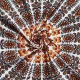 Hippie Bohemian Psychedelic Peacock Mandala Wall Hanging Bedding Tapestry (Orange Brown)