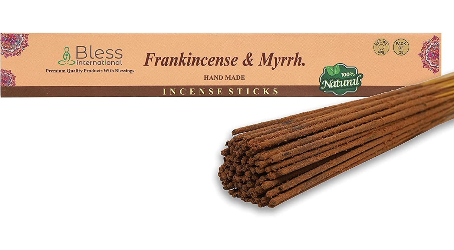 100% Natural Incense Sticks Handmade Hand Dipped The Best Scent (Frankincense and Myrrh)