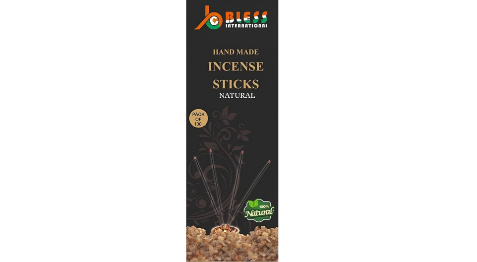 Bless-Unscented-Natural-Handmade-Incense-Sticks Organic-Chemicals-Free for-Purification-Relaxation-Positivity-Yoga-Meditation (100 Sticks (140GM))