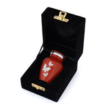 Hand Engraved Small Decorative Brass Urn with Lid – 3" Mini Keepsake Urn(Orange)