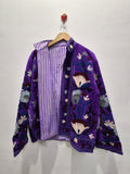 Purple Velvet Suzani Embroidered Jacket
