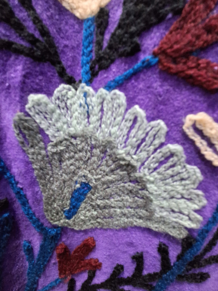 Purple Velvet Suzani Embroidered Jacket
