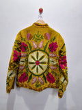 Hand Embroidered Mustard Yellow Velvet Suzani Jacket