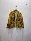 Hand Embroidered Mustard Yellow Velvet Suzani Jacket
