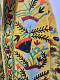 Hand Embroidered Mustard Yellow Velvet Suzani Jacket