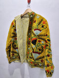 Hand Embroidered Mustard Yellow Velvet Suzani Jacket