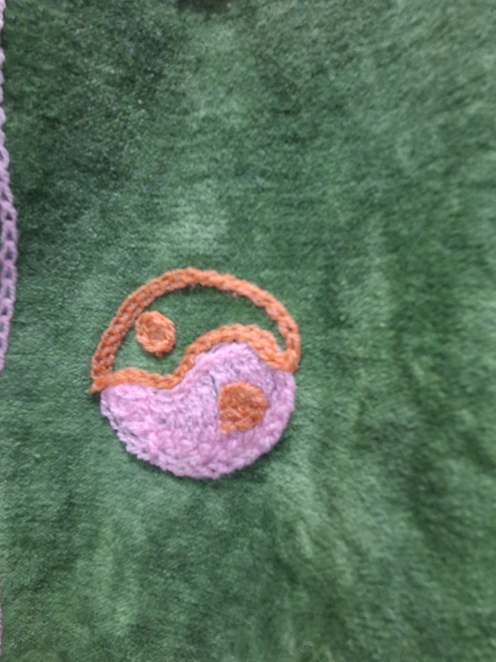 Green Velvet Handmade Jacket with Embroidery