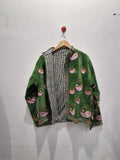 Green Velvet Handmade Jacket with Embroidery