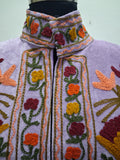 Vintage Lavender Velvet Suzani Embroidered Jacket