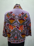 Vintage Lavender Velvet Suzani Embroidered Jacket