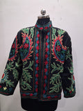 Handmade Black Velvet Floral Paisley Embroidered Jacket