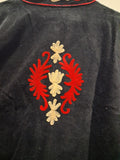Boho Black Velvet Suzani Embroidered Jacket