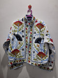 Hand-Embroidered White Velvet Jacket
