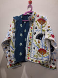 Hand-Embroidered White Velvet Jacket