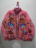 Artisan Rose Pink Velvet Floral Jacket
