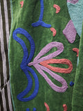 Artisan Emerald Velvet Fish Embroidery Jacket