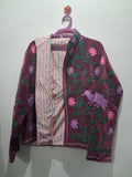 Hand-Embroidered Burgundy Velvet Jacket