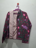 Hand-Embroidered Burgundy Velvet Jacket