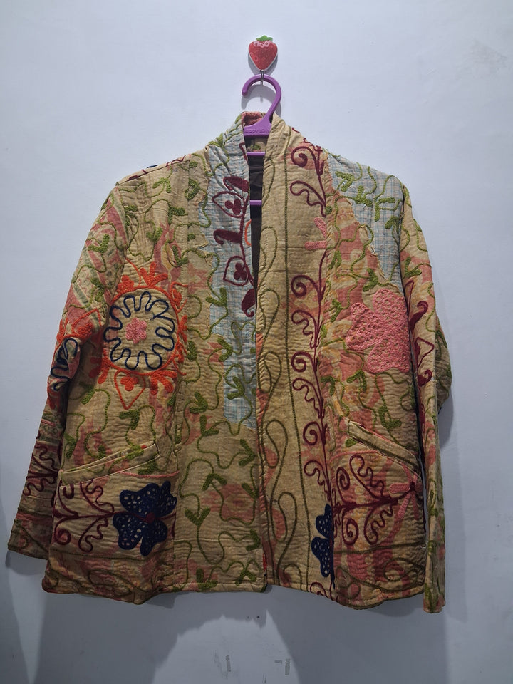 Handmade Kantha Stitch Quilted Cotton Jacket