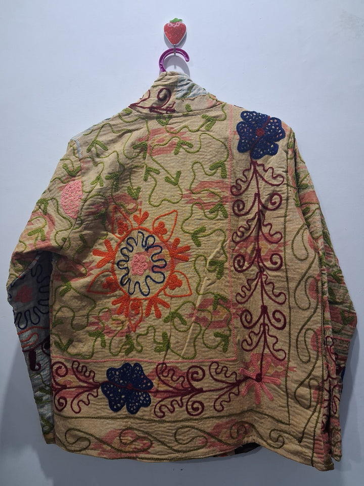 Handmade Kantha Stitch Quilted Cotton Jacket