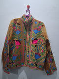 Vintage Style Mustard Yellow Velvet Suzani Jacket