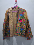 Vintage Style Mustard Yellow Velvet Suzani Jacket