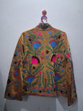 Vintage Style Mustard Yellow Velvet Suzani Jacket