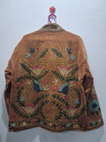 Vintage Style Light Brown Velvet Suzani Jacket