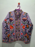 Hand Embroidered Lavender Purple TNT Textured Jacket