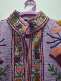 Hand Embroidered Lavender Purple TNT Textured Jacket