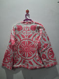Hand Embroidered Off-White & Pink TNT Textured Jacket