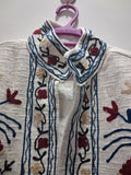 Hand Embroidered Cream White TNT Textured Jacket