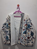 Hand Embroidered Cream White TNT Textured Jacket