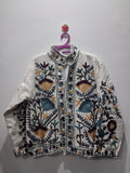 Hand Embroidered Cream White TNT Textured Jacket