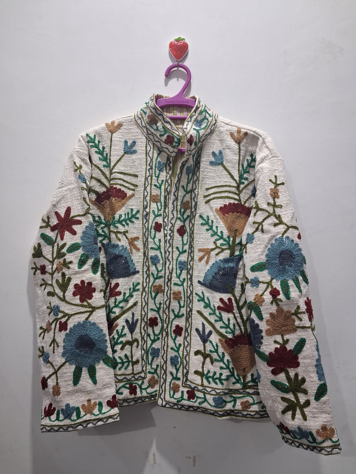 Hand Embroidered Off-White TNT Textured Jacket