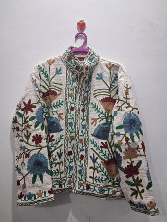 Hand Embroidered Off-White TNT Textured Jacket