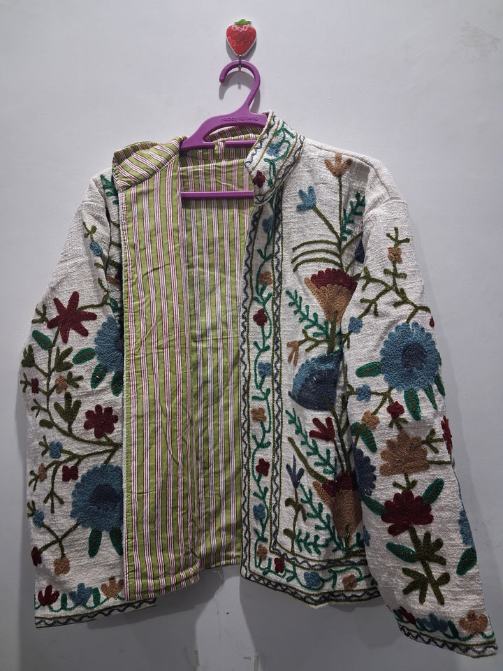 Hand Embroidered Off-White TNT Textured Jacket