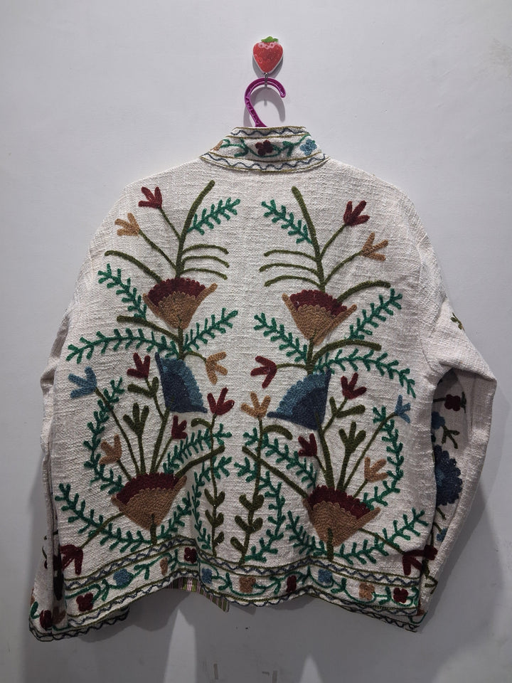 Hand Embroidered Off-White TNT Textured Jacket