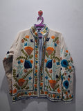 Vintage Style Off-White Velvet Suzani Jacket