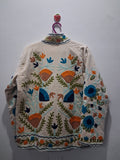 Vintage Style Off-White Velvet Suzani Jacket