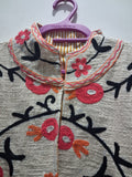 Handcrafted Off-White Suzani Embroidered TNT Cotton Jacket
