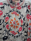 Handcrafted Off-White Suzani Embroidered TNT Cotton Jacket