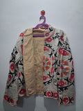 Handcrafted Off-White Suzani Embroidered TNT Cotton Jacket