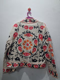 Handcrafted Off-White Suzani Embroidered TNT Cotton Jacket