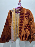 Bohemian Mustard Yellow Velvet Floral Embroidered Jacket
