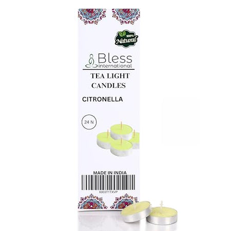 Citronella Tea Light Candles 24-Pack Colored