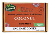 100% Natural Incense Cone Handmade Hand Dipped The Best Scent (Coconut)