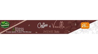 Bless International Coffee And Vanilla 100%-Natural-Incense-Sticks Handmade-Hand-Dipped Organic-Chemicals-Free for-Purification-Relaxation-Positivity-Yoga-Meditation