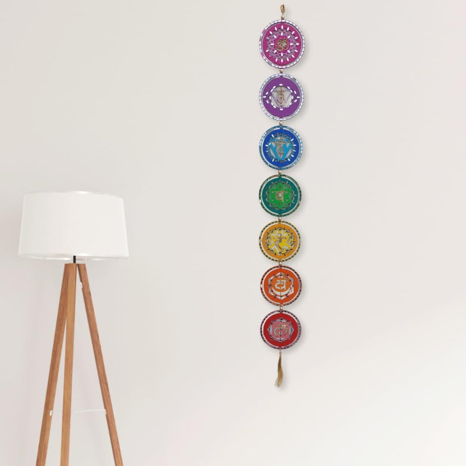 Bless-International-7-Chakra-Wooden-Handmade-Hand-Painted Yoga-Meditation-Wall-Hanging Best-for-Reiki-Healing Decor-for-Home-Car-Door-Office Brings-Good-Luck-and-Positive-Energy-and-Vibes