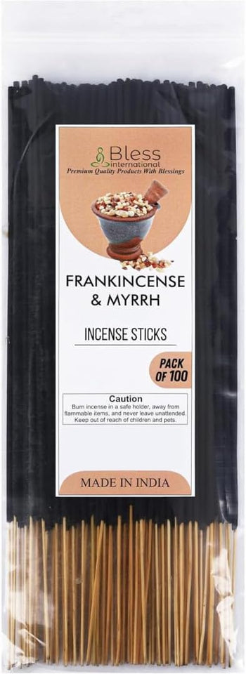 Incense Sticks 12 Inches 1-Hour Plus Burning Time 100-Sticks 250 GM (Frankincense & Myrrh)